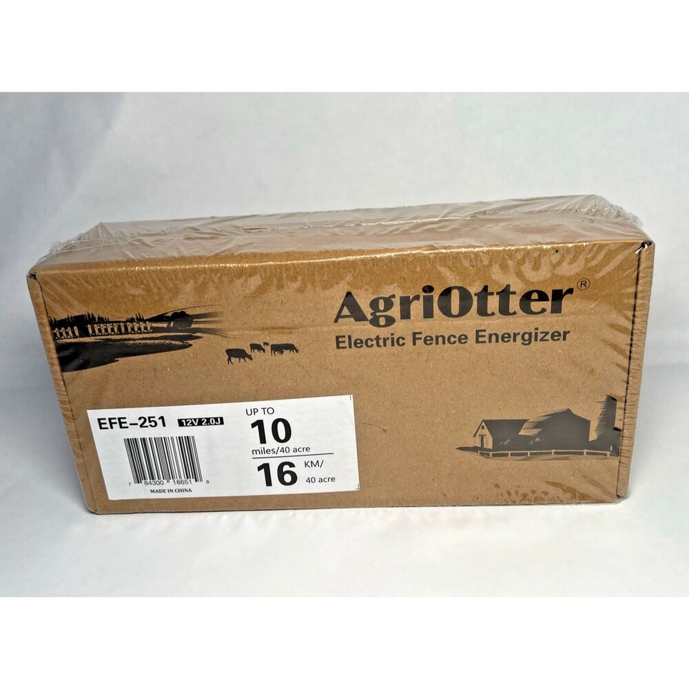 AgriOtter Electric Fence Energizer 40 Acre 10 miles 2 in 1 Powered by Battery/AC
